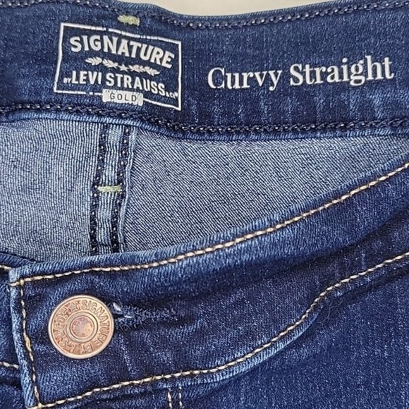Levi Strauss Signature GOLD Curvy Straight Leg Jeans Size 24 Short - Picture 4 of 9